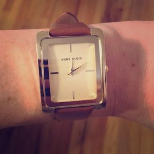 Ann Klein leather strap watch
